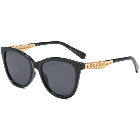 VG Designer Accessories - 3/$30 Black Retro Gold Fashion Sunglasses color 1